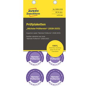 Produktbild für Prüfplaketten Zweckform 6988, nächster Prüftermin