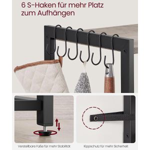 Produktbild für Küchenregal Vasagle KKS196K02, graubraun