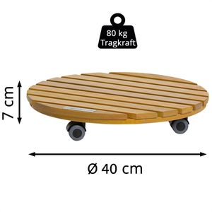 Produktbild für Pflanzenroller Lechuza Natural Wood 16783, für innen und außen