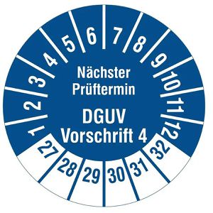 Prüfplaketten Böttcher-AG DGUV Vo4, nächster Prüftermin
