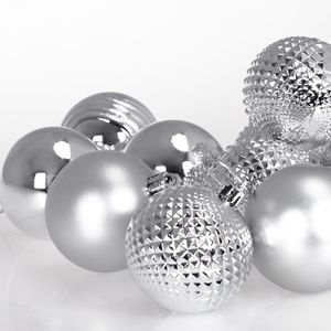 Produktbild für Weihnachtskugeln Deuba 107510, silber