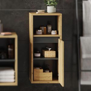 Produktbild für Bad-Hängeschrank Vicco Viola, artisan eiche