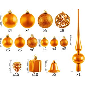 Produktbild für Weihnachtskugeln BRUBAKER 8000.10, orange