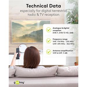 Produktbild für Zimmerantenne Goobay 67090 passiv