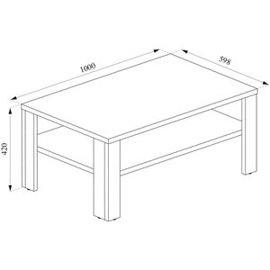 Produktbild für Couchtisch Vicco aus Holz, sonoma eiche