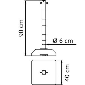 Produktbild für Absperrpfosten Schake 460KBS, schwarz/gelb, aus Metall