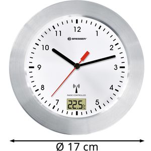 Produktbild für Wanduhr Bresser MyTime Bath, Aluminium, analog, Funkuhr