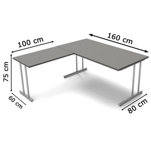 Produktbild für Schreibtisch Kerkmann start up, graphit / silber