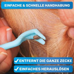 Produktbild für Zeckenhaken BluePet Tick Remover Premium, blau, 3er Set
