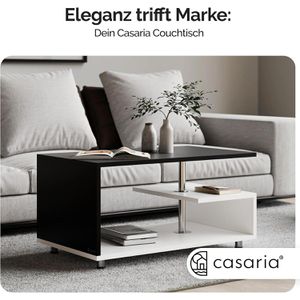 Produktbild für Couchtisch CASARIA Orlando, aus Holz, schwarz / weiß