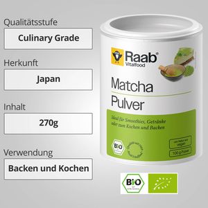 Produktbild für Matcha Raab-Vitalfood Grünteepulver Culinary Grade, BIO