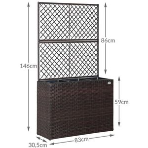 Produktbild für Pflanzkasten CASARIA Sichtschutz-Pflanzkübel braun