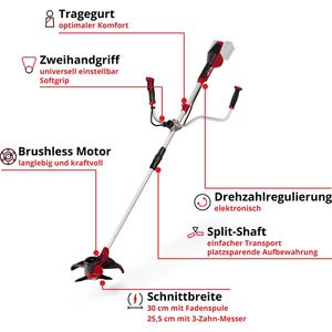 Produktbild für Rasentrimmer Einhell AGILLO 36/255 BL-Solo, Akku