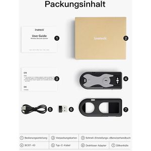 Produktbild für Barcode-Scanner Inateck BCST-43_gray, kabellos