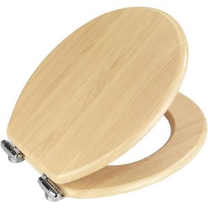 Produktbild für WC-Sitz Wenko Buche Natur 22979100, oval, aus Holz