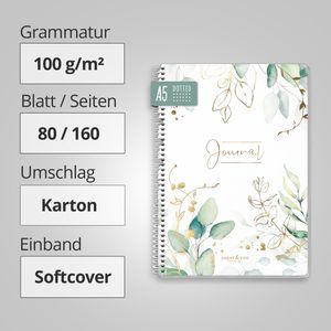 Produktbild für Notizbuch paper&amp;you Spirale Blattgold, 7297-4 Karton Softcover