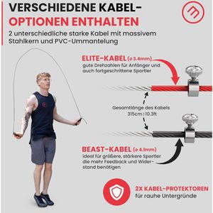 Produktbild für Springseil bemaxx Speed Rope Set, Stahlseil mit Kugellager