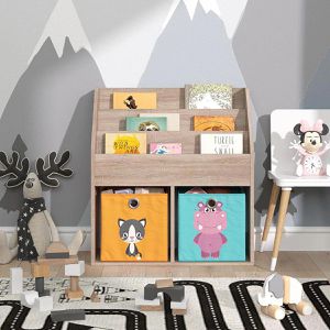 Produktbild für Bücherregal Vicco Luigi, sonoma eiche, mit 2 Faltboxen
