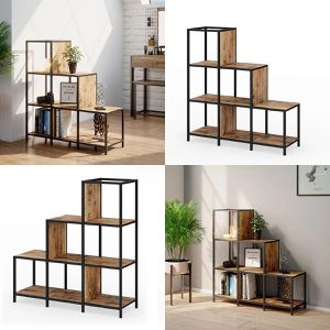 Produktbild für Bücherregal Vicco Fyrk, schwarz / dunkelbraun