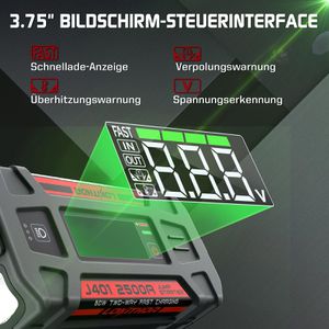 Produktbild für Starthilfe-Powerbank Lokithor J401, 3 in 1, 12 V