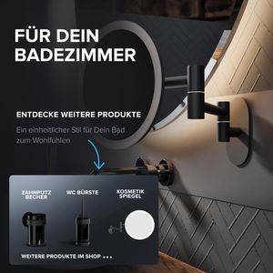Produktbild für Kosmetikspiegel ovimar Leinoya, dimmbare Beleuchtung, schwarz
