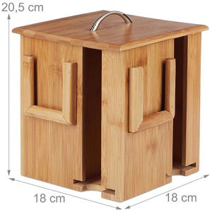 Produktbild für Teebox Relaxdays 10024212, für Teebeutel, natur, aus Bambus