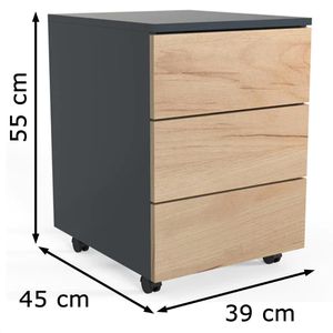 Produktbild für Rollcontainer VCM Dalosa 45 918327, aus Holz, honig-eiche