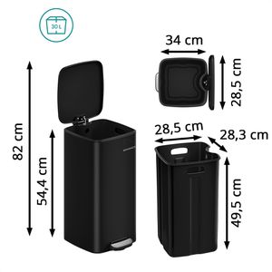 Produktbild für Mülleimer Songmics LTB593B02, tintenschwarz