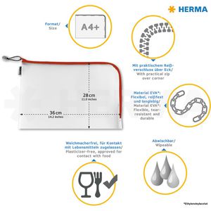 Produktbild für Reißverschlussbeutel Herma 20014, Universaltasche, A4