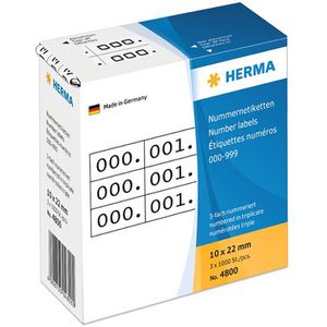 Nummernetiketten Herma 4800, 10 x 22mm