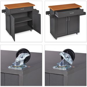 Produktbild für Küchenwagen Relaxdays 10034314, grau