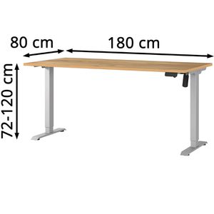 Produktbild für Schreibtisch Germania Profi 3.0, 8025-641, eiche / silber