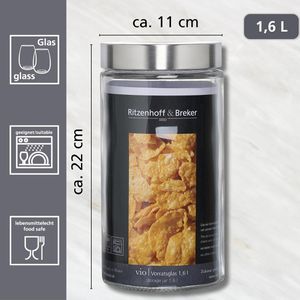 Produktbild für Vorratsglas Ritzenhoff&amp;Breker Vio mit Metalldeckel