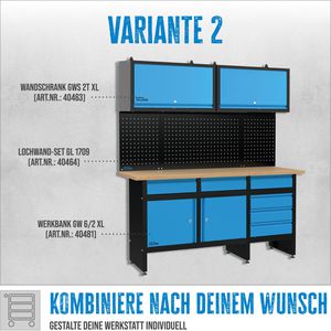 Produktbild für Werkzeugwand Güde GL 1709 XL, 3-teilig, schwarz, aus Metall