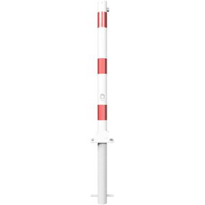 Produktbild für Absperrpfosten Schake 460FUHB+1, 1 Öse, rot/weiß, aus Metall