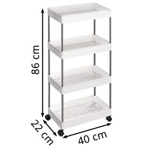 Produktbild für Nischenregal Songmics KSC10WT, weiß, mit Rollen