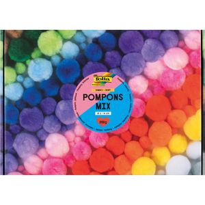 Pompons Folia 50209 Jumbo Bunt, farbig sortiert