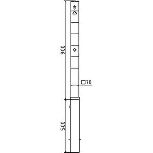 Produktbild für Absperrpfosten Schake 470ZB, rot/weiß, aus Metall