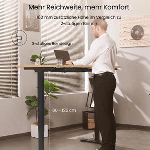 Produktbild für Schreibtisch FlexiSpot E5B, ahorn / schwarz
