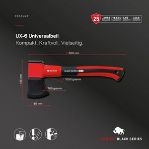 Produktbild für Axt Bison Black Series Universalbeil, UX-6