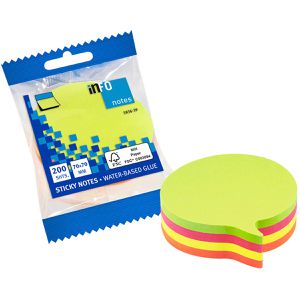Produktbild für Haftnotizen Info Sticky Notes Sprechblase, neon