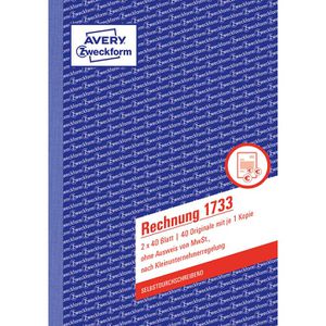 Produktbild für Rechnungsbuch Zweckform 1733, für Kleinunternehmer