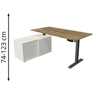 Produktbild für Schreibtisch Kerkmann Move 1, 2170, eiche, mit Sideboard
