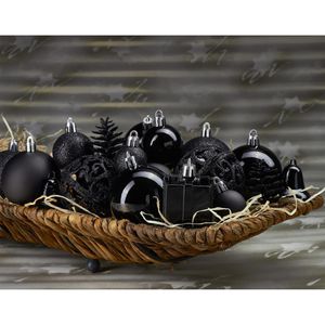 Produktbild für Weihnachtskugeln BRUBAKER 8000.08, schwarz