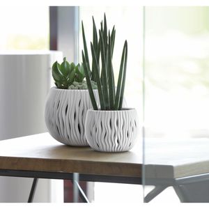 Produktbild für Übertopf Prosperplast Sandy Bowl, steingrau, Ø 14 x 11 cm