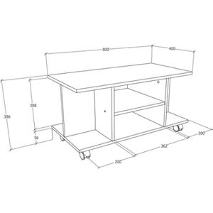 Produktbild für Couchtisch VCM Findula 918606, aus Holz, weiß