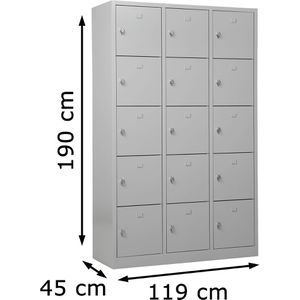 Produktbild für Schließfachschrank G-Office SHC.15, lichtgrau