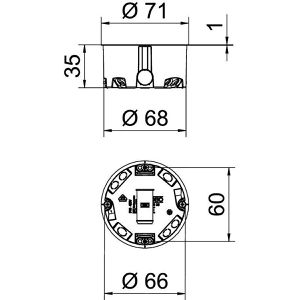 Produktbild für Gerätedose OBO 2003800 HG35, für Hohlwände