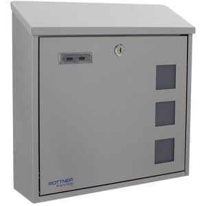 Produktbild für Briefkasten Rottner T06048, Muro Inox, silber, aus Edelstahl