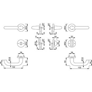 Produktbild für Drückergarnitur Hoppe-AG 3409080 Paris